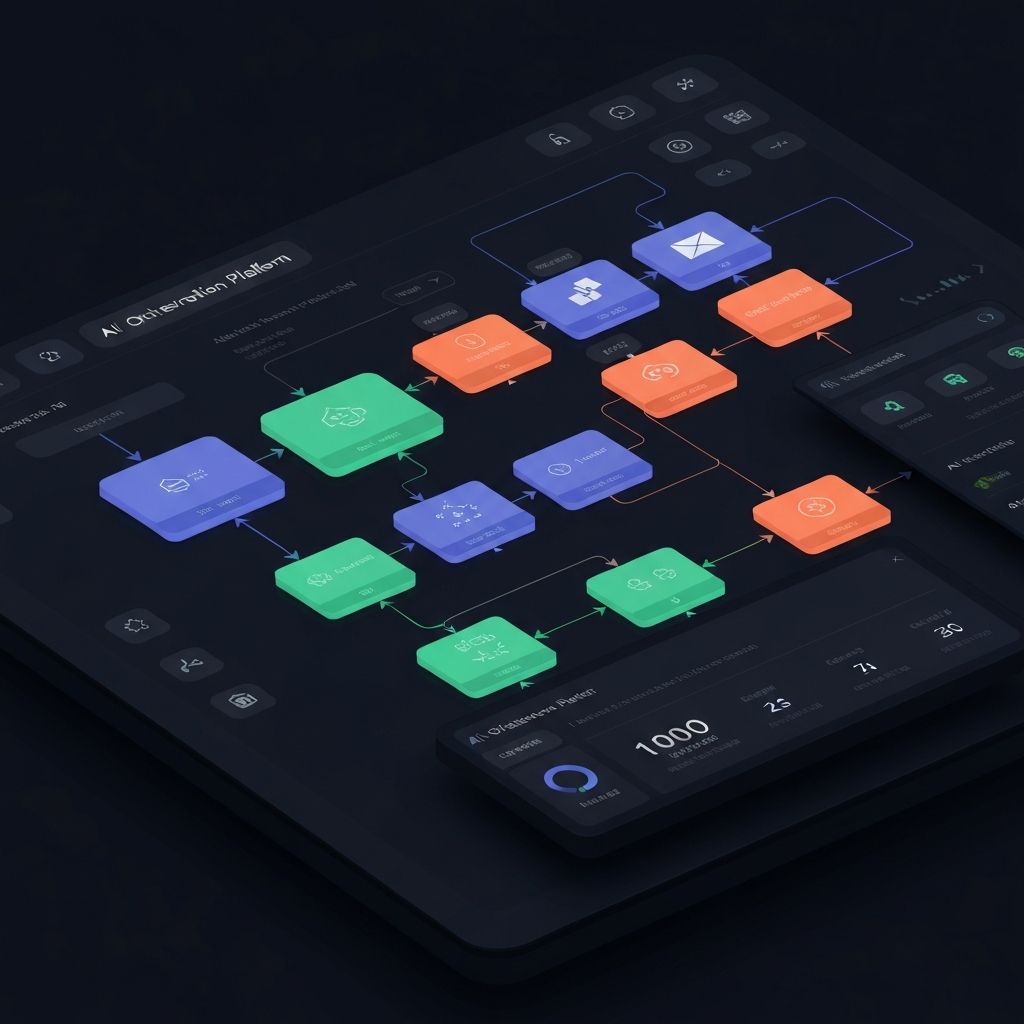 AI Orchestration platform showing multi-agent coordination