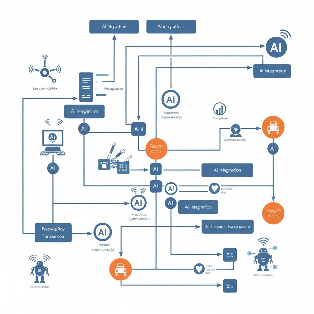 Workflow automation diagram showing AI integration